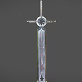 Medieval Decorative Sword With Cross Guard And Metallic Blade Intricate Patterns 3d model