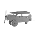 Classic Yellow Electric Toy Biplane With Propeller And Wheels For Kids Play