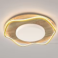 Modern Ceiling Lights With Wooden Frames And LED Strips In Various Shapes 3d model