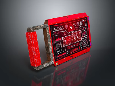 Red Modern Daily Use Appliance With Sleek Design Control Panel Digital Display And Function Buttons 3d model