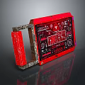 Red Modern Daily Use Appliance With Sleek Design Control Panel Digital Display And Function Buttons