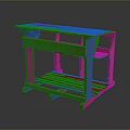 Sturdy Wooden Children's Study Table With Lower Shelf For Kids Room And Play