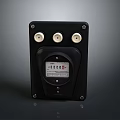 Black Digital Meter Device Featuring Three Circular Ports And Display Screen