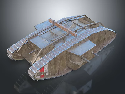 Armored Military Vehicle With Heavy Duty Tracks And Reinforced Steel Body Structure 3d model