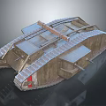 Armored Military Vehicle With Heavy Duty Tracks And Reinforced Steel Body Structure