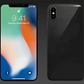 Smartphone Digital Display Showing Time and Date with Gradient Wallpaper and Notch Screen 3d model
