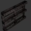Rustic Vintage Wooden Pallets Structure With Weathered Planks And Blocks 3d model