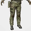 Game and Movie Character in Camouflage Military Uniform With Tactical Vest Knee Pads and Gear