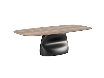 Simple and stylish atmosphere solid wood dining table 3d model