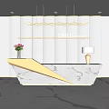 Modern Reception Desk Front Desk 3d model