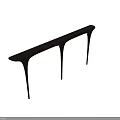 Modern Wooden Console Table With Sleek Top And Unique Curved Legs Design