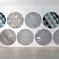 Round Rugs Featuring Various Geometric Patterns For Modern Interior Design 3d model