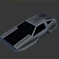 Futuristic Sports Car With Sleek Metallic Silver Body Black Roof And Blue Glowing Accents