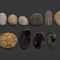 Various Colored Stones And Wood Pieces With Unique Shapes And Textures