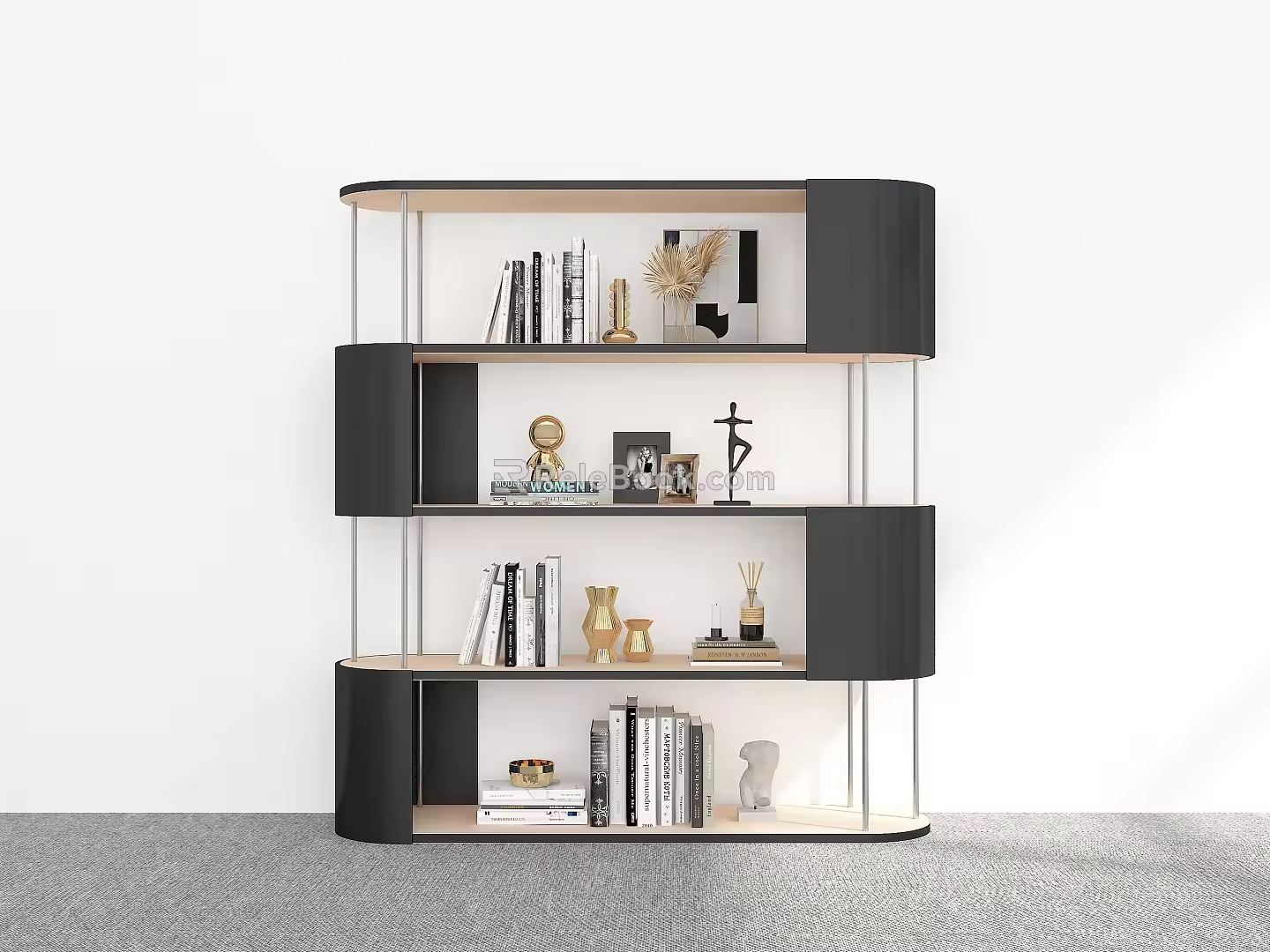 Modern Bookshelf Floor Bookshelf Storage Rack Display Rack Bookshelf Ornaments Decorative Rack Bookshelf 3d model