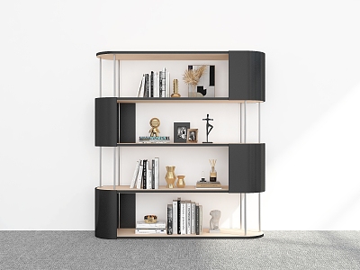 Modern Bookshelf Floor Bookshelf Storage Rack Display Rack Bookshelf Ornaments Decorative Rack Bookshelf 3d model