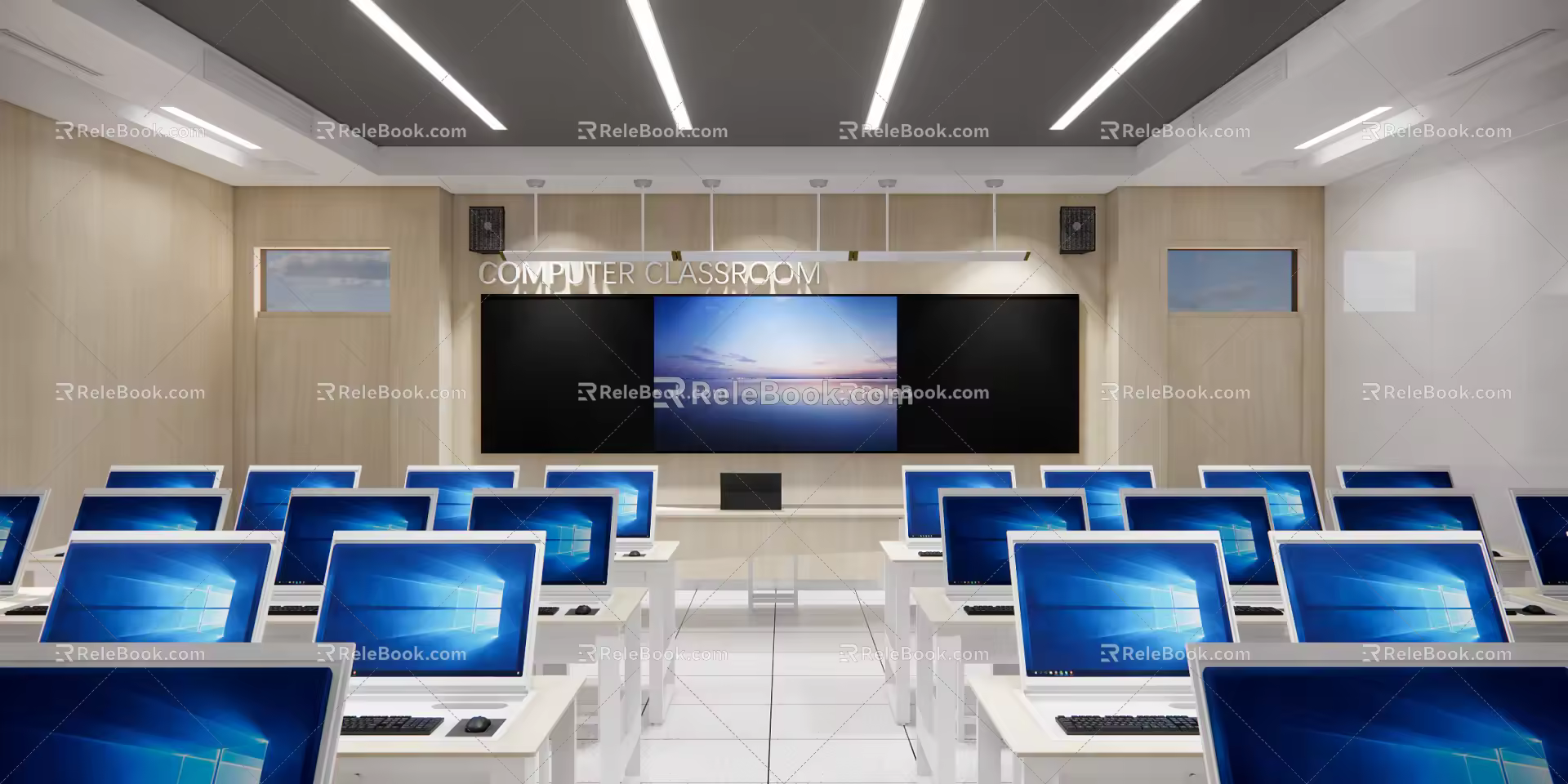Modern Classroom Computer Classroom 3d model