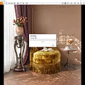 Elegant Gold Velvet Single Sofa With Side Table Tea Cup Flower Vase And Sunlight
