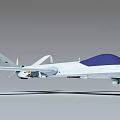 Modern Unmanned Fighter Jet With Long Wingspan And Streamlined Gray Body Design