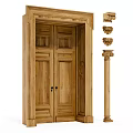 Modern double door double door 3d model