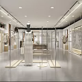 Elegant Modern Clothing Store Interior With Mannequins Clothing Racks And Plants