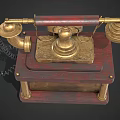 Vintage Daily Electrical Telephone Featuring Brass Decorations Wooden Base And Rotary Dial