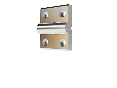 Durable Brass Metal Hinge with Screw Holes for Furniture Door Fitting Applications 3d model