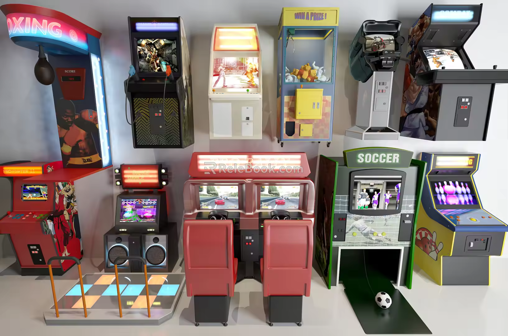 Modern game machine dancing machine game machine entertainment machine combination 3d model