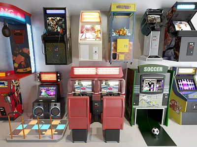 Modern game machine dancing machine game machine entertainment machine combination 3d model
