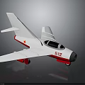 White And Red Model Airplane With Red Star Logo And Number 512 Design