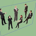 Group Of Business People Interacting In Professional Attire