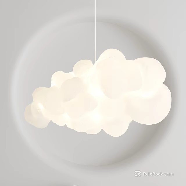 Modern Cloud Shaped Chandelier With Soft Lighting For Interior Warm Ambiance 3d model 