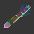 Gray Military Missile With Yellow Band White Stripe And Spice Ball Label