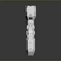 White Futuristic Mechanical Spaceship Model With Geometric Details And Reflective Surface On Dark Background 3d model