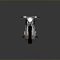 Classic Vintage Motorcycle With Black Body Orange Seat White Wheels And Shiny Exhaust System