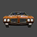 Orange Vintage Muscle Car Showcasing Classic Stylish Two Door Sleek Body Design