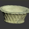 Light Green Ceramic Bowl with Braided Edge and Small Bottom Holes for Home Use