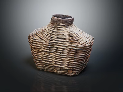 Woven Storage Basket Handmade with Natural Material for Home Organizing and Decorative Use 3d model
