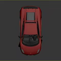 Red Sports Car with Aerodynamic Design Black Alloy Wheels Rear Spoiler and Reflective Surface