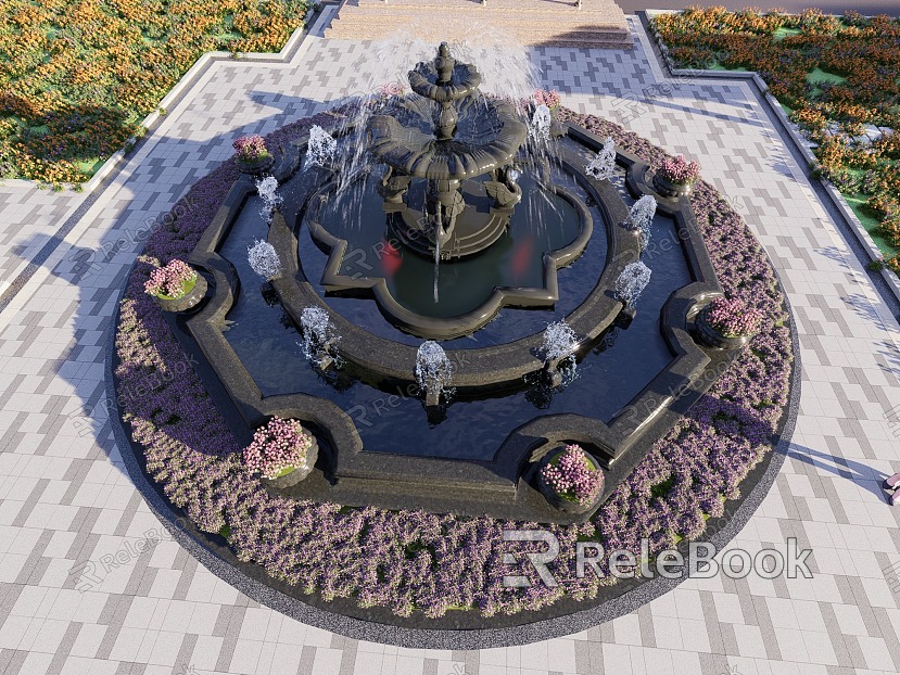 European-style fountain water fountain model