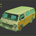 minibus minivan driverless bus school bus van box car 3d model