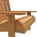 Wooden Adirondack Leisure Chair With Wide Armrests And Tilted Backrest Design