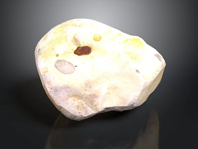 Natural Speckled Stone With Yellow Brown White Tones And Textured Surface 3d model