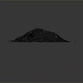 Modern Scene With Black Organic Waste Pile And Colored Debris Fragments