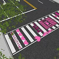 Vibrant Square Paving Featuring Pink White Heart Patterns And I LOVE YOU Lettering