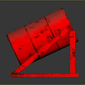 Red Industrial Drum Equipment with Metal Support Stand and Heavy Duty Structure