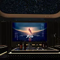 Elegant KTV Lounge With Starry Sky Ceiling Large Screens And Comfortable Seats 3d model