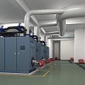 Basement heat pipe boiler 3d model