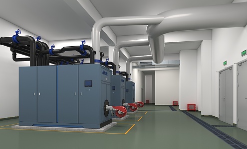 Basement heat pipe boiler 3d model