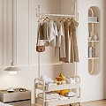 Cart Hanger Hanger Coat Rack Clothes Cart Storage Rack Bedroom 3d model